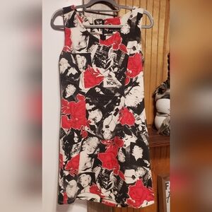 Vintage Rare Pinup Marilyn Monroe Sleeveless Retro All Over Print A-line Dress M